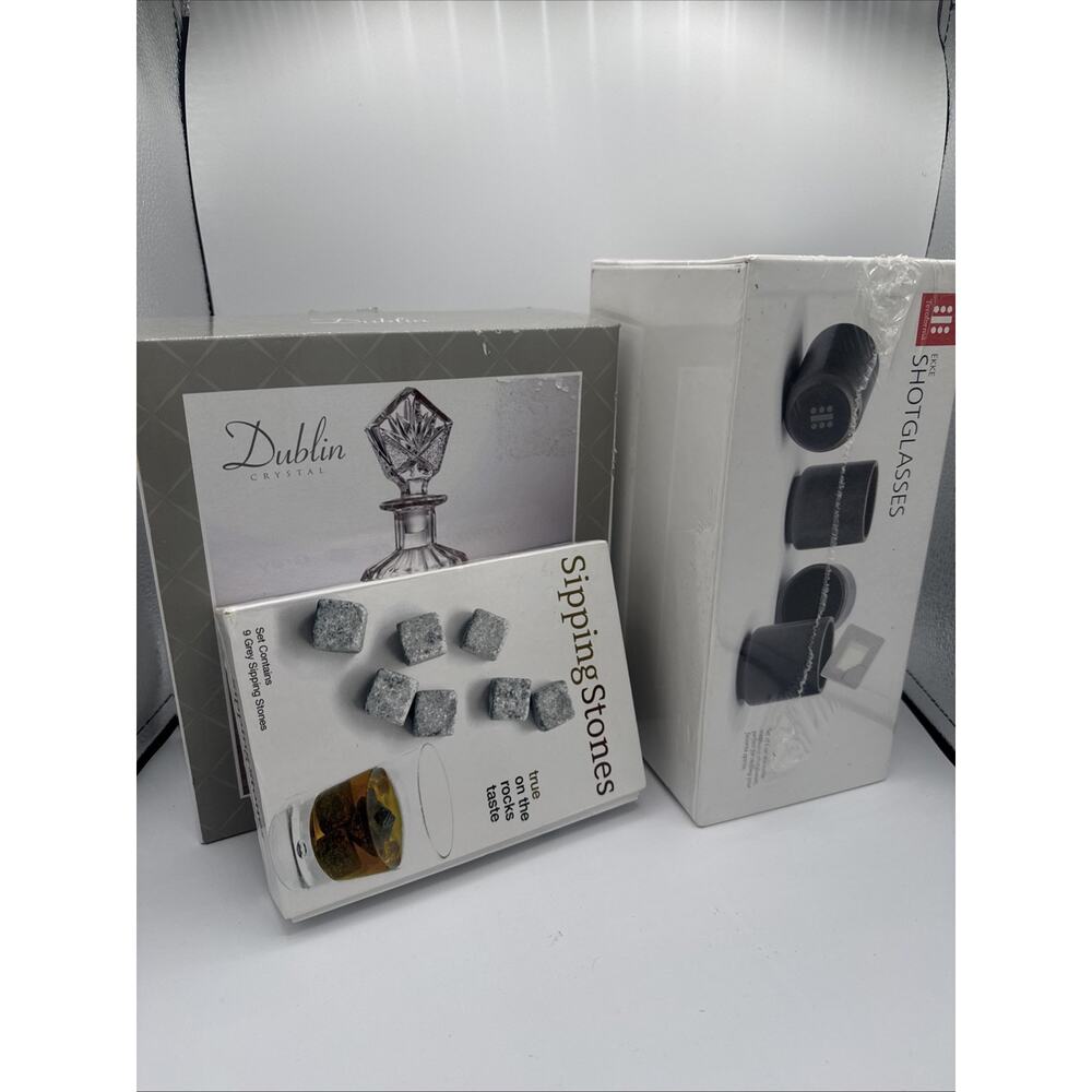 Barware Set: Godinger Dublin Crystal Decanter,